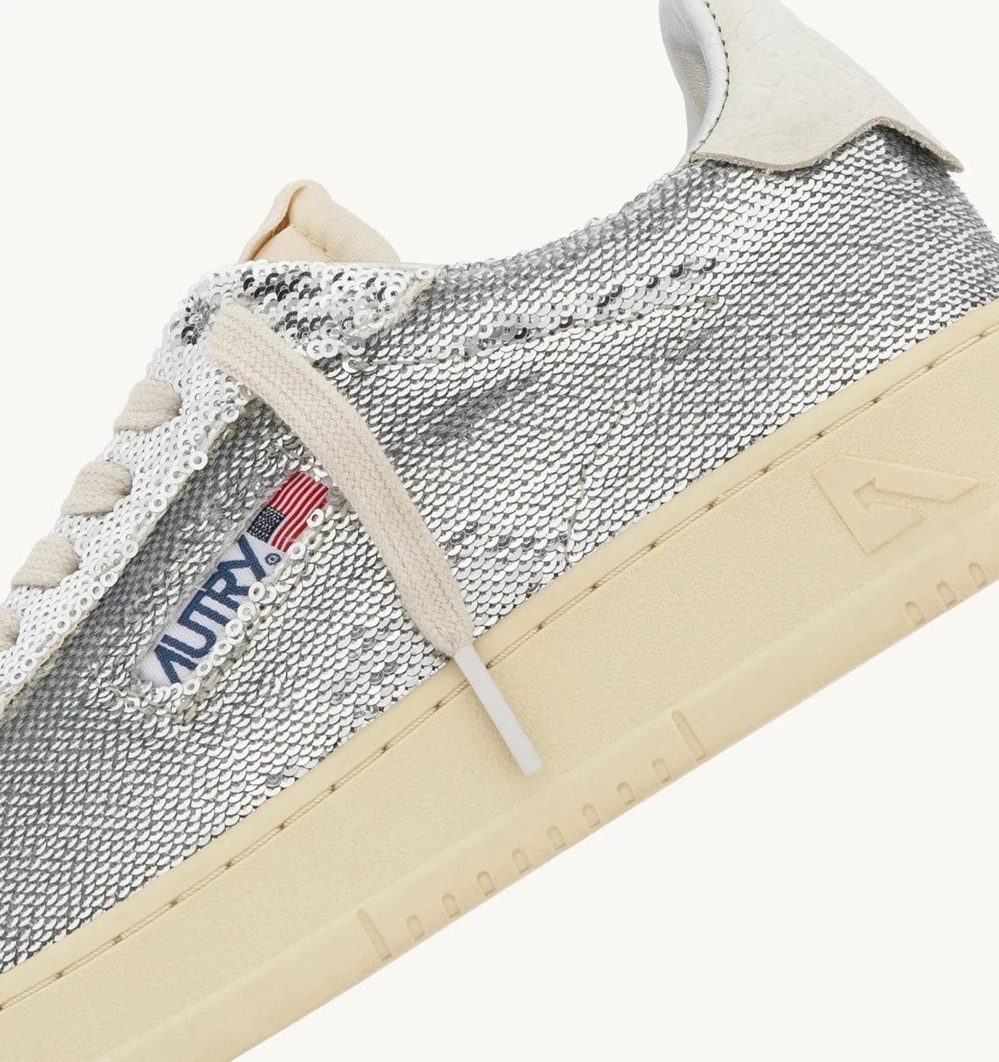 Dallas Low 'Sparkling' Sneakrers In Silver And White Sequins